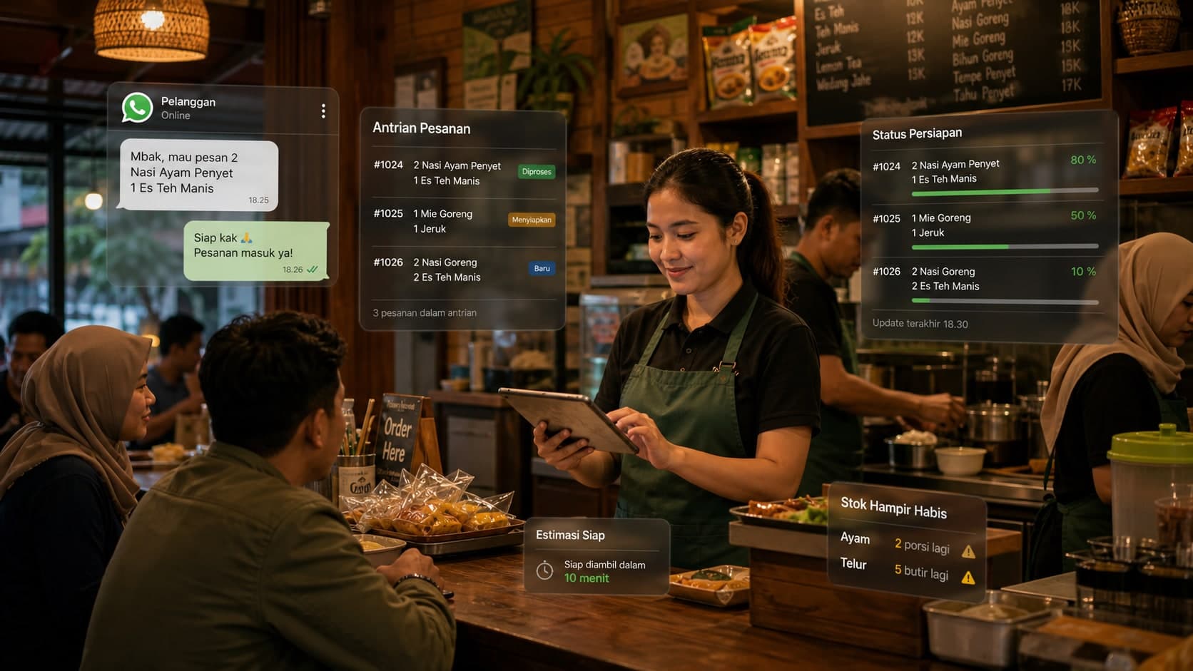 Cara Mengurangi Chaos Operasional Warung & Kafe Saat Order Mulai Ramai
