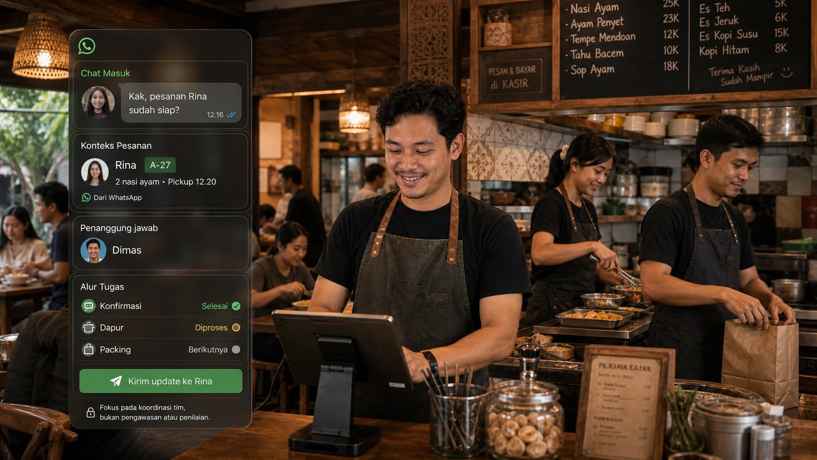 Semua Staf Sibuk tapi Order Tetap Terlambat? Rapikan Pembagian Tugas Saat Jam Ramai