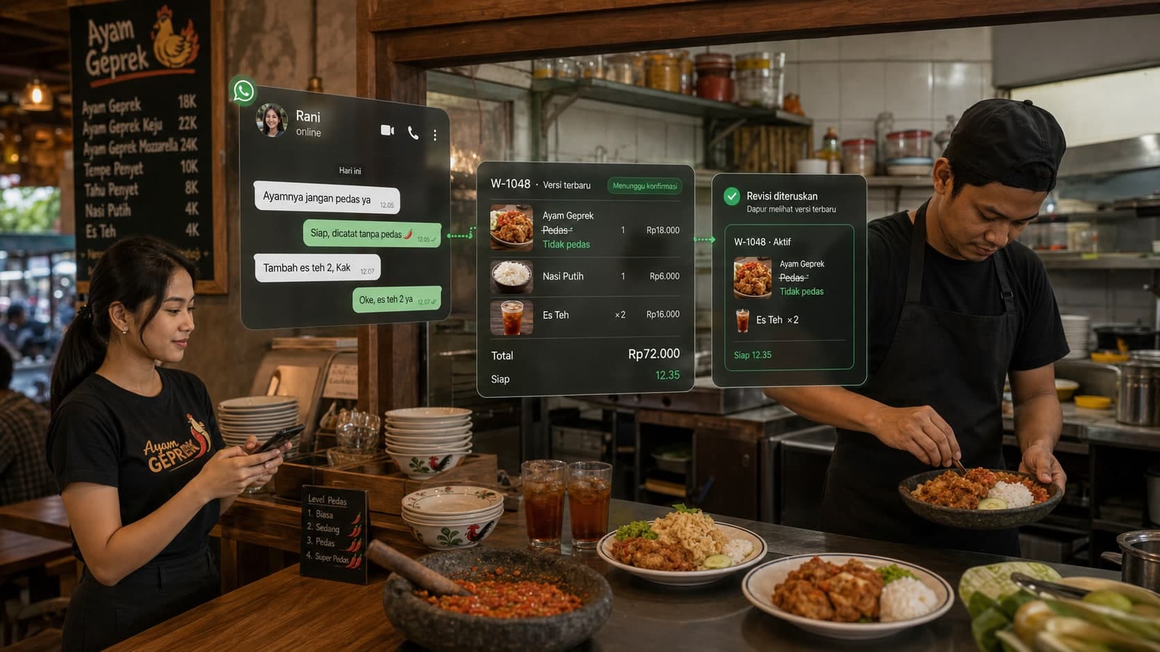 Pelanggan Sering Ubah Pesanan di WhatsApp? Cegah Dapur Memasak Versi yang Salah